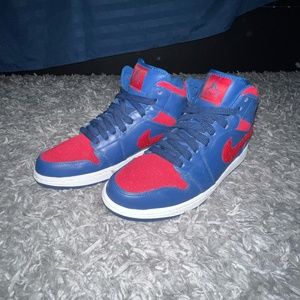 AIR JORDAN 1 RETRO PHAT MID PREMIER DETROIT PISTONS SZ 9 MENS